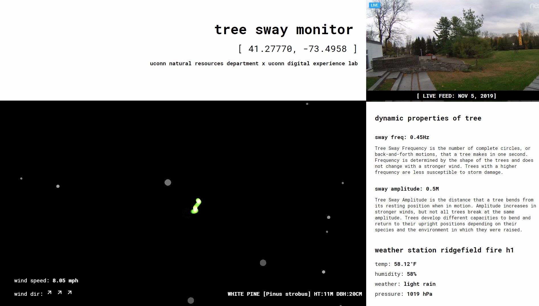 Tree Sway Monitor, Aldrich Museum